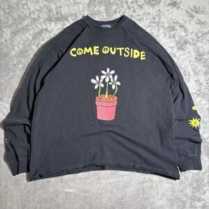 Coney Island Picnic Long Sleeve Shirt Men Large Come Outside Black Read Des